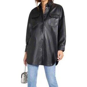 BB DAKOTA Women's Faux Long Partner Shirt Jacket Shacket Oversized Size XS